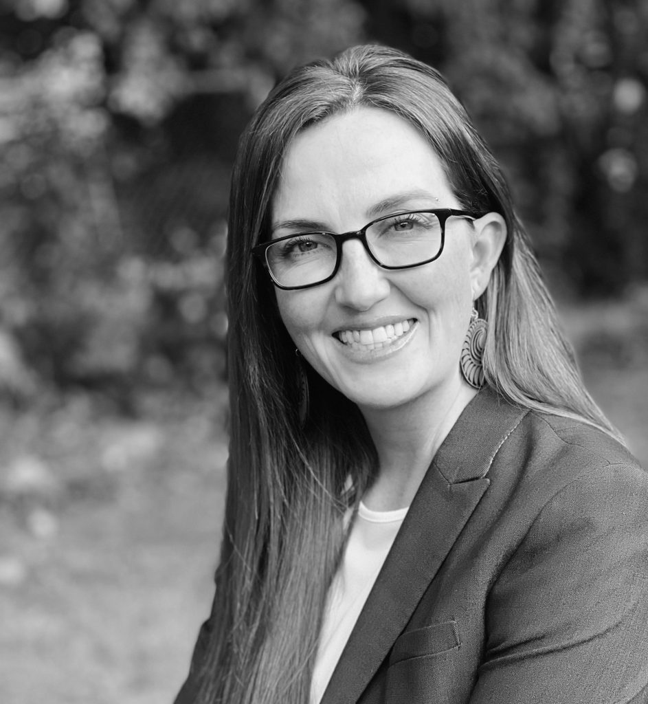 Dr. Valerie Stull, black and white, smiling